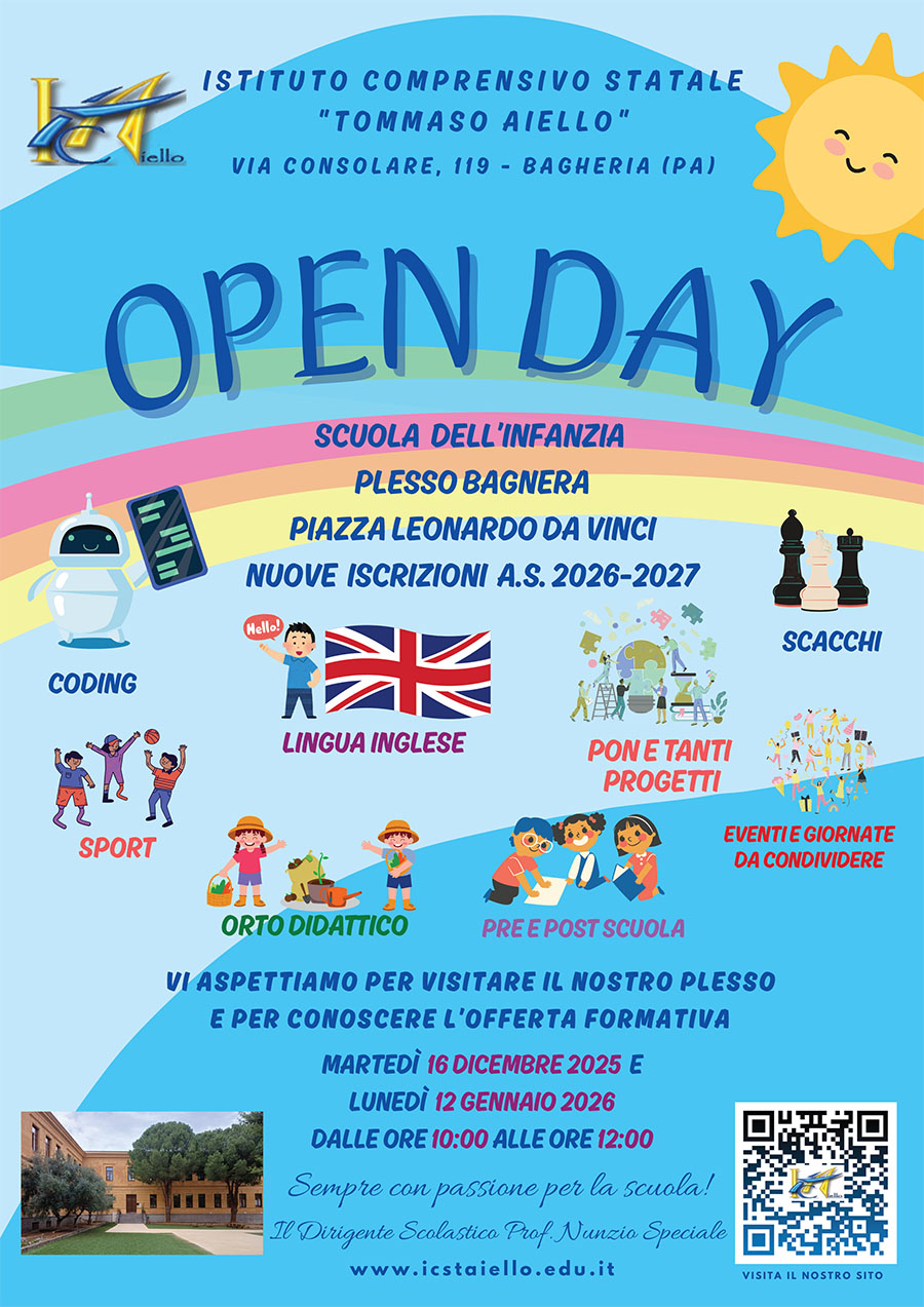 Locandina Open Day Infanzia Bagnera