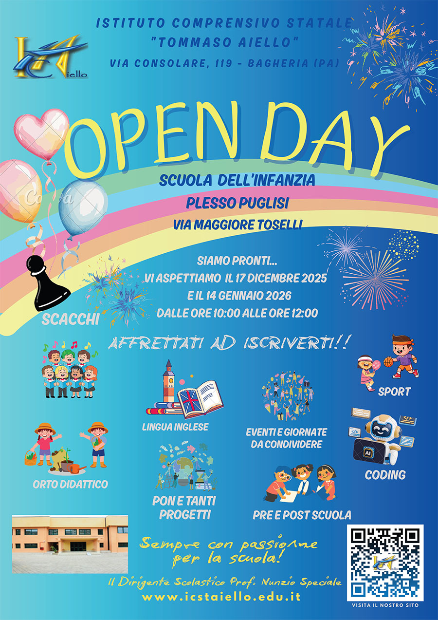 Locandina Open Day Infanzia Puglisi