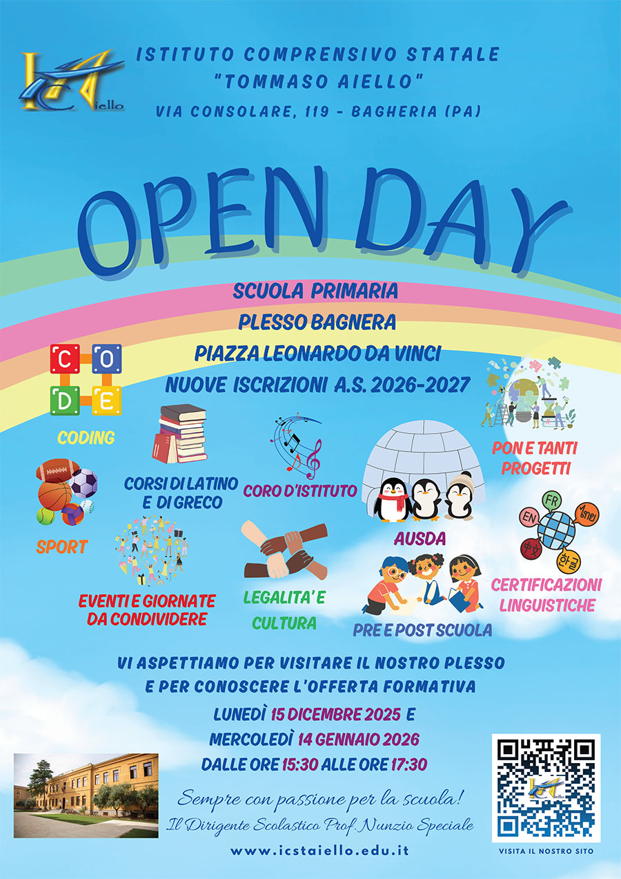 Locandina Open Day Primaria Bagnera